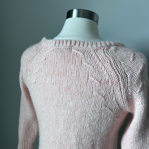 Ann Taylor Alpaca Wool Blend Marled Salmon Pink Knitted Sweater Size Small. - Picture 11 of 15